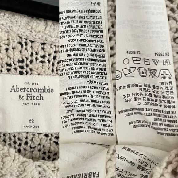 (SOLD) ABERCROMBIE & FITCH Cotton V-Neck Oversized Sweater Texture Nubby XS - Picture 11 of 11